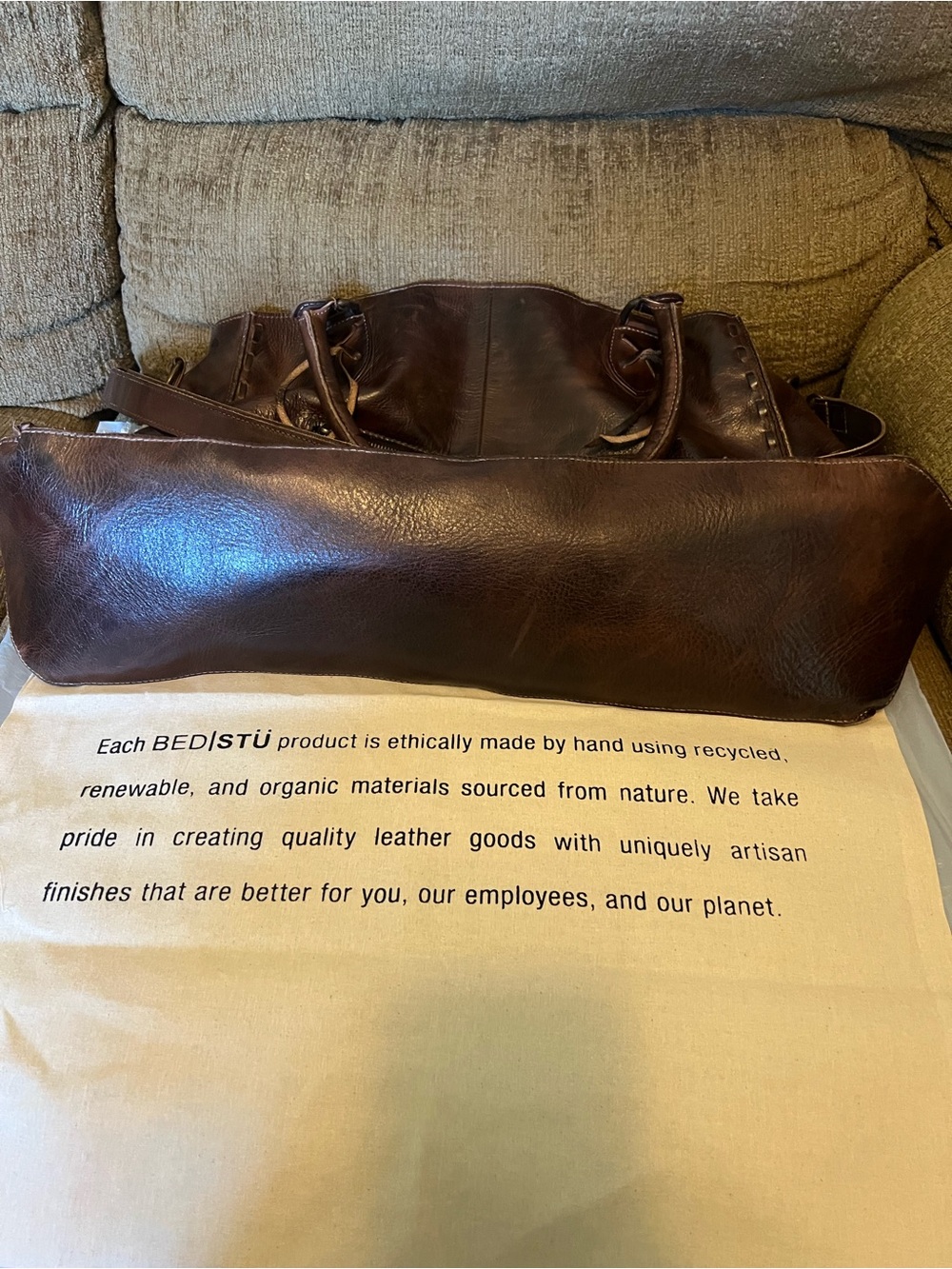 BED|STU Dark Brown Leather Tote Shoulder Bag - Picture 4 of 7